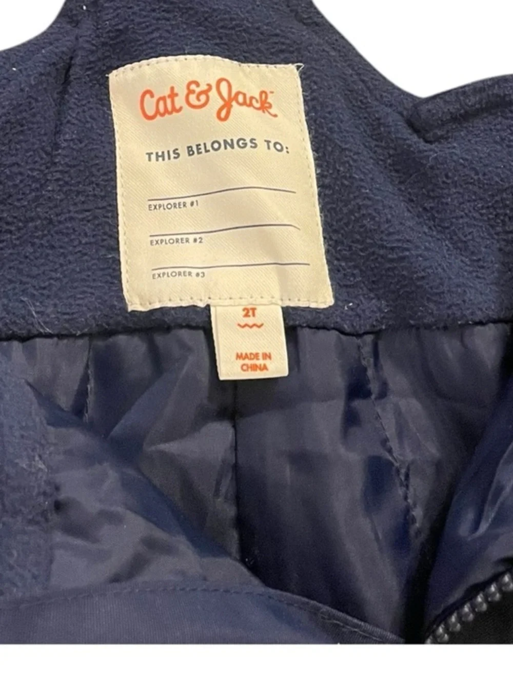 Boys 2T Snow Pants Overalls Bibs Blue Winter Cat & Jack Snow pants